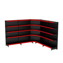 Gondola Parede 170 Fit Ate 4 Metros 1 Canto Preto 25b Pe Vermelho