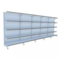 Gondola Parede 170 Fit Ate 5 Metros Branco 25 Bandeja Pe Cinza