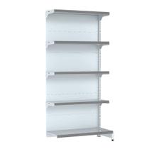 Gondola Parede 170 Fit Continuação Branco 5 Bandeja Pe Cinza