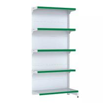 Gondola Parede 170 Fit Continuação Branco 5 Bandeja Pe Verde Gondola Parede 170 Fit Continuação Branco 5 Bandeja Pe Verde