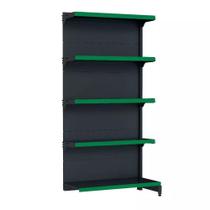 Gondola Parede 170 Fit Continuação Preto 5 Bandeja Pe Verde