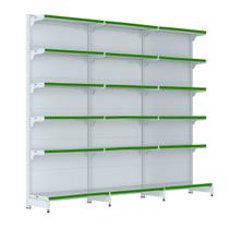Gondola Parede 202 Fit Farmacia Ate 3 Metros Branco Pe Verde