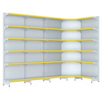 Gondola Parede 202 Fit Farmacia Ate 4 M Bco 1 Canto Pe Amarelo Gondola Parede 202 Fit Farmacia Ate 4 M Bco 1 Canto Pe Amarelo
