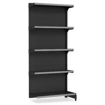 Gondola Parede Continuaçao Base 40Cm 202X90x30 5 Prateleiras 40Kg Preto - Amapa
