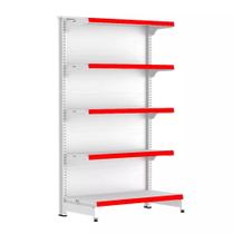 Gondola Ponta 170 FIT Branco 5 Bandeja Pe Vermelho Gondola Ponta 170 FIT Branco 5 Bandeja Pe Vermelho