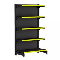 Gondola Ponta 170 FIT Preto 5 Bandeja Pe Amarelo