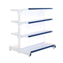 Gôndola Prateleira Supermercado 4 Níveis 40x30 New Plus 1,40 Central Inicial Azul - Sa Gôndolas