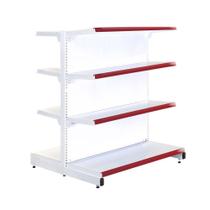 Gôndola Prateleira Supermercado 4 Níveis 40x30 New Plus 1,40m Central Inicial Vermelho - Sa Gôndolas