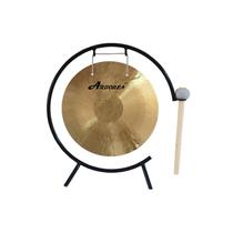 Gong Arborea 10 Mini para mesa com martelo e suporte de metal bronze