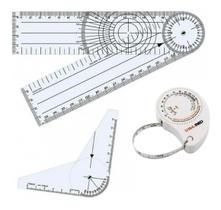 Goniômetro Grande + Goniometro De Dedo + Fita Antropométrica