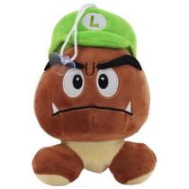 Goomba Chapéu Luigi Pelúcia Super Mario Bros 17 Cm