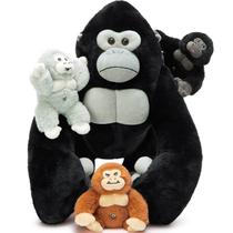 Gorila gigante MaoGolan de pelúcia com 3 bebês de 50 cm Gorila gigante MaoGolan de pelúcia com 3 bebês de 50 cm