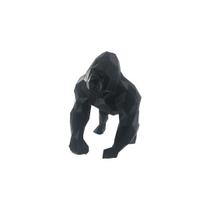 Gorila Low Poly Decoração 3D Preto