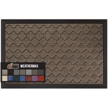 Gorilla Grip All-Season WeatherMax Capacho WeatherMax, 23x35, Borracha Natural Durável, Resistente a Manchas e Desbotamento, Perfil Baixo, Capachos Internos Externos, Tapete de Entrada de Pátio Fácil de Limpar, Quatrefoil Latte