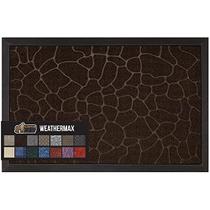 Gorilla Grip All-Season WeatherMax Capato, 23x35, Borracha Natural Durável, Resistente a Manchas e Desbotamento, Perfil Baixo, Tapetes de Porta Interiores Exteriores, Tapete de Entrada Fácil de Limpar, Seixos Castanhos Escuros