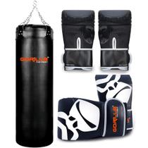 Gorilla Kit Saco Pancada 120 Cm Profissional Reforçado + Luva Bate Saco Pro Adulto + Luva Infantil