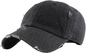 Gorra de mezclilla negra vintage desgastada KBETHOS KBE Gorra de mezclilla negra vintage desgastada KBETHOS KBE