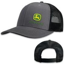 Gorra John Deere Gris Moline 112 Ajuste con Logo Lateral en Malla Negra
