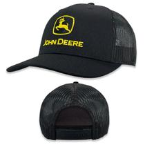 Gorra John Deere para Hombre Negra con Logo de Construcción