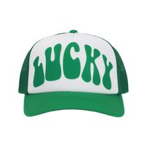 Gorra Trucker Bioworld Día de San Patricio Lucky Blanca y Verde Gorra Trucker Bioworld Día de San Patricio Lucky Blanca y Verde