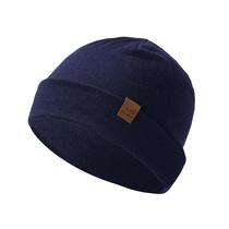 Gorro Acushla de Lã Merino com Aba Dobrada Azul Marinho Gorro Acushla de Lã Merino com Aba Dobrada Azul Marinho