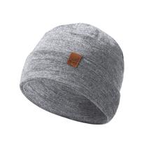 Gorro ACUSHLA de Lã Merino Tricô Cinza Médio Unissex Gorro ACUSHLA de Lã Merino Tricô Cinza Médio Unissex