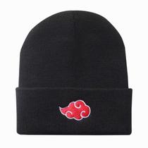 Gorro Akatsuki Naruto Nuvem Vermelha Bordado Preto