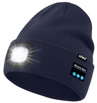 Gorro Bluetooth ATNKE iluminado por LED com farol azul marinho Gorro Bluetooth ATNKE iluminado por LED com farol azul marinho