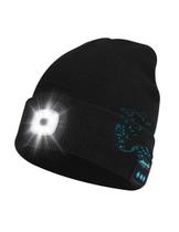Gorro Bluetooth Keains com luz, alto-falante e microfone laranja Gorro Bluetooth Keains com luz, alto-falante e microfone laranja