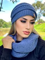 Gorro Bombom Tricô de Minas Gerais Azul
