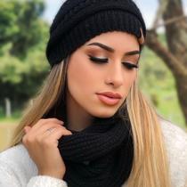 Gorro Bombom Tricô de Minas Gerais PRETO