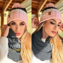 Gorro Bombom Tricô de Minas Gerais Rosa