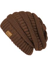 Gorro Buauty Brown Slouchy Cable Knit Warm