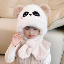 Gorro Com Cachecol Infantil Personagem Panda Frio Inverno
