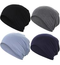 Gorro de algodão desleixado JarseHera, 4 peças, bonés de caveira macios