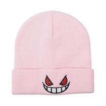 Gorro De Anime Gengar Bordado, Quente E Tricotado Para Outono E Inverno Gorro De Anime Gengar Bordado, Quente E Tricotado Para Outono E Inverno