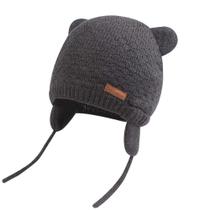 Gorro de bebê BAVST Winter com aba de orelha, urso fofo de 0 a 2 anos