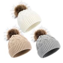 Gorro de bebê DANMY Winter Warm Knit, boné para 6 a 24 meses