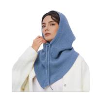 Gorro De Inverno Feminino Em Tricô Com Balaclava E Cachecol Integrados, Touca Com Capuz E Gola Gorro De Inverno Feminino Em Tricô Com Balaclava E Cachecol Integrados, Touca Com Capuz E Gola