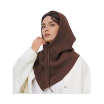 Gorro De Inverno Feminino Em Tricô Com Balaclava E Cachecol Integrados, Touca Com Capuz E Gola Gorro De Inverno Feminino Em Tricô Com Balaclava E Cachecol Integrados, Touca Com Capuz E Gola