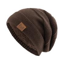 Gorro De Inverno Forrado De Pele Unissex, Gorro De Caveira Casual De Malha Quente Para Homens E