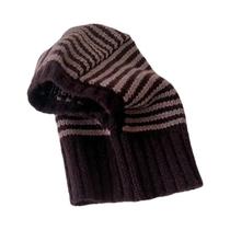 Gorro De Inverno Infantil Com Capuz E Cachecol Em Tricô, Quente, Com Listras, Acessórios Para Bebês,