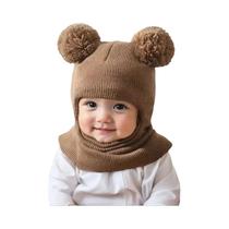 Gorro De Inverno Infantil Com Capuz E Proteção Para Orelhas E Pescoço, Gorro Quente Tricotado Com