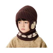 Gorro De Inverno Infantil Com Proteção Para as Orelhas, Cachecol De Algodão Quente, Macio E Gorro De Inverno Infantil Com Proteção Para as Orelhas, Cachecol De Algodão Quente, Macio E