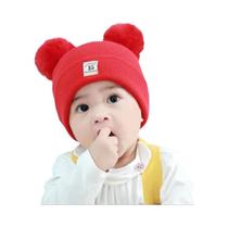 Gorro de Inverno Infantil de Malha - Quente, com Pompom e Cor Sólida