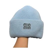 Gorro De Inverno Luxuoso Com Letras De Strass Para Homens E Mulheres, Gorro De Lã De Pele De Coelho