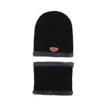 Gorro De Inverno Masculino Com Cachecol, Touca De Lã Grossa Tricotada, Máscara Balaclava Feminina
