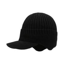 Gorro De Inverno Masculino Quente E À Prova De Vento Com Protetor De Orelha E Visor Para Ciclismo