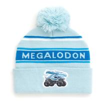 Gorro de Inverno Monster Jam Megalodon - Azul Celeste e Branco