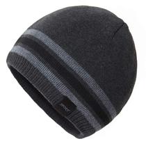 Gorro de inverno OMECHY, de grandes dimensões, de malha quente, forrado de lã, cinza